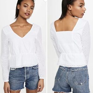 🍍5/$20 BB Dakota Boho Eyelet Top in White